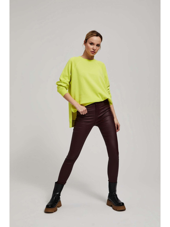 Moodo Voštane uske hlače u kestenjastoj boji Moodo