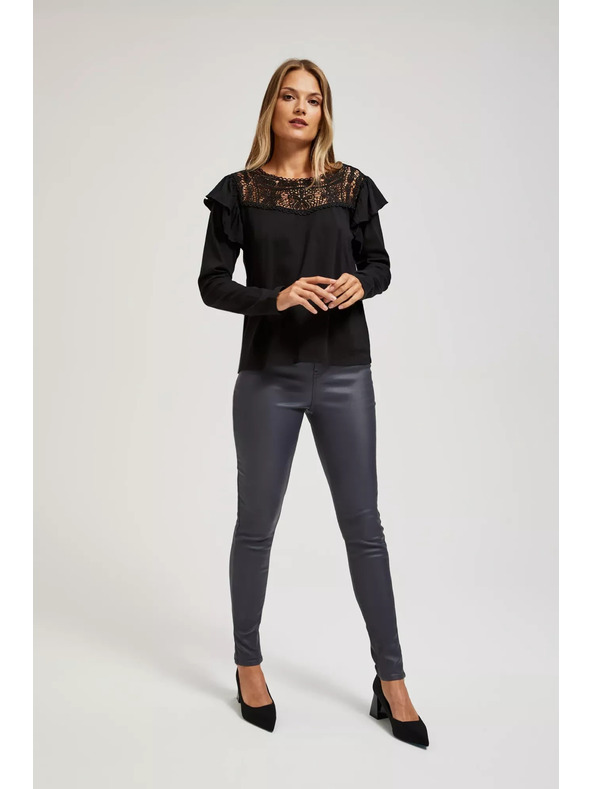 Moodo Voskane uske hlače sive Moodo