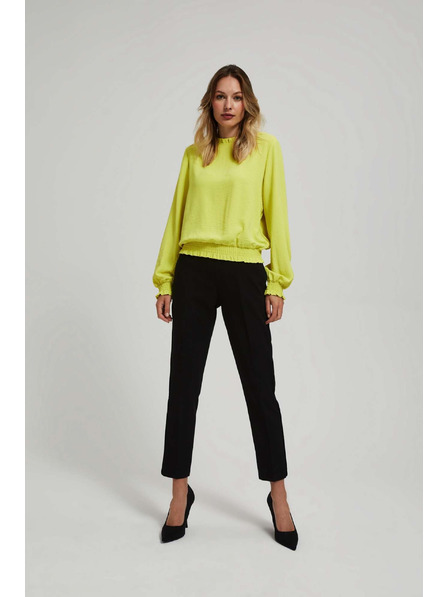 Moodo Crne hlače sa strukturom i 7/8 nogavicama Moodo