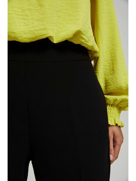 Moodo Crne hlače sa strukturom i 7/8 nogavicama Moodo