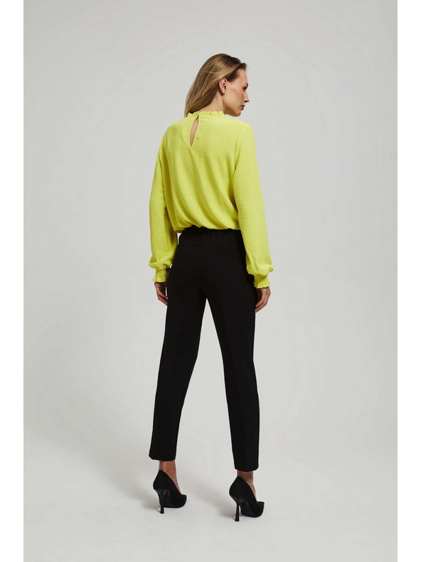 Moodo Crne hlače sa strukturom i 7/8 nogavicama Moodo