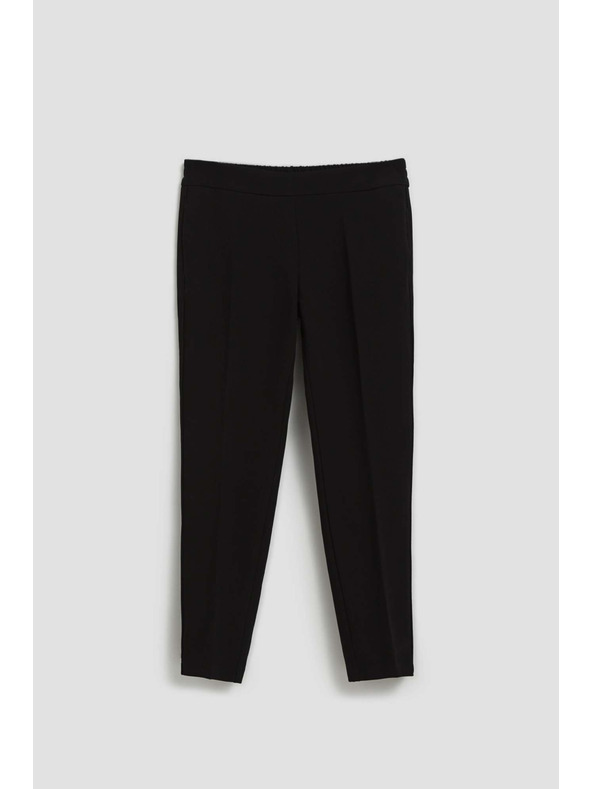 Moodo Crne hlače sa strukturom i 7/8 nogavicama Moodo