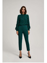 Moodo Smaragdne hlače sa strukturom i 7/8 nogavicama Moodo