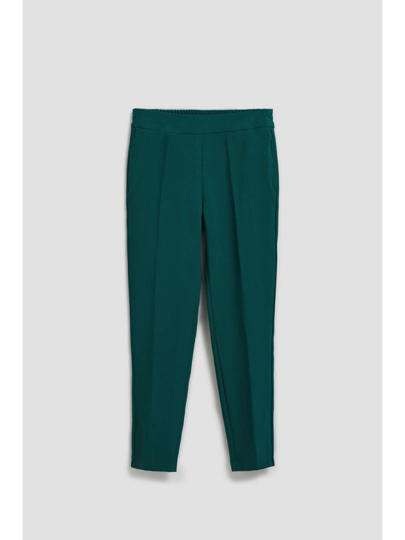 Moodo Smaragdne hlače sa strukturom i 7/8 nogavicama Moodo