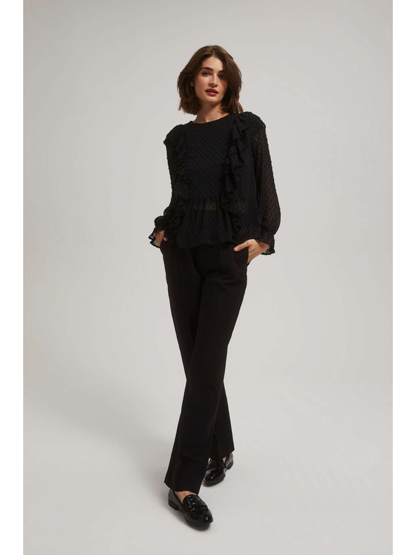 Moodo Crne hlače sa strukturom Moodo