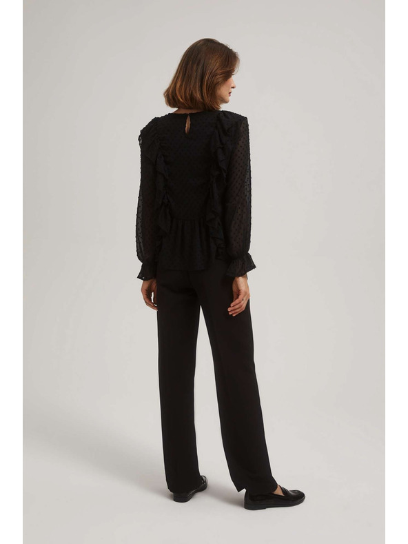 Moodo Crne hlače sa strukturom Moodo