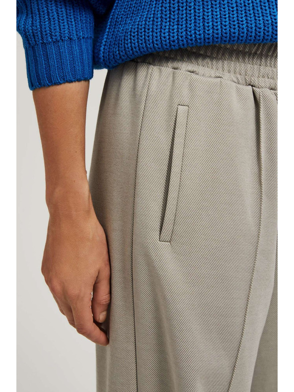 Moodo Smeđe hlače sa strukturom i širokim nogavicama Moodo