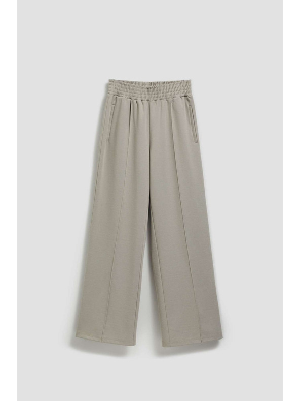 Moodo Smeđe hlače sa strukturom i širokim nogavicama Moodo