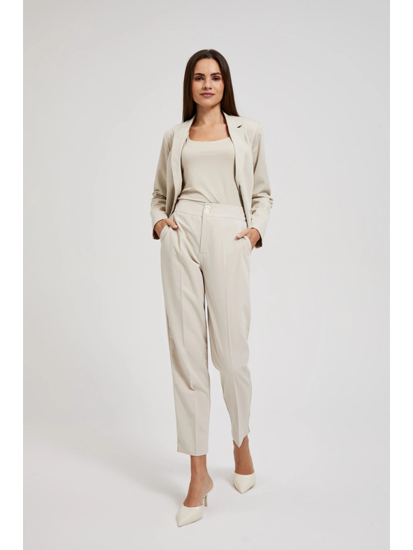 Moodo Glatke cigareta hlače bež Moodo