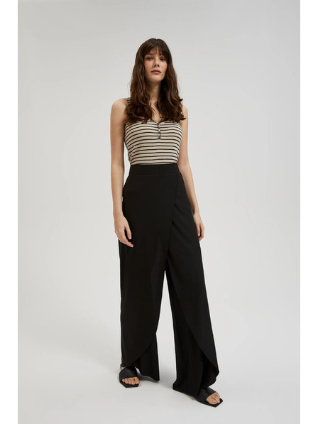 Moodo Crne hlače s širokim nogavicama Moodo