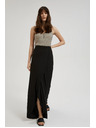 Moodo Crne hlače s širokim nogavicama Moodo