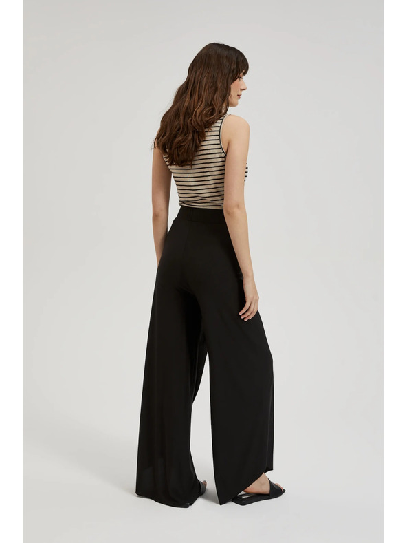 Moodo Crne hlače s širokim nogavicama Moodo