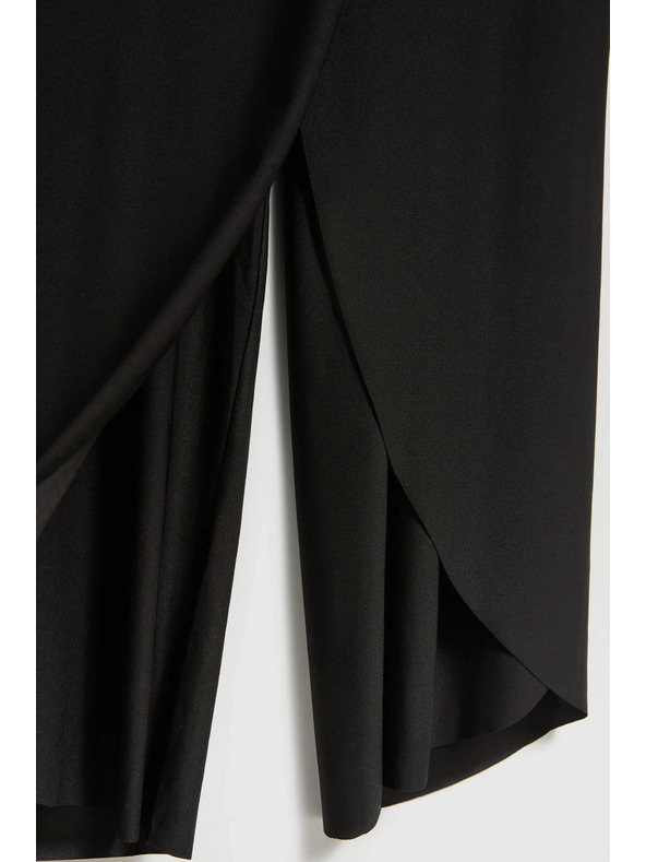 Moodo Crne hlače s širokim nogavicama Moodo