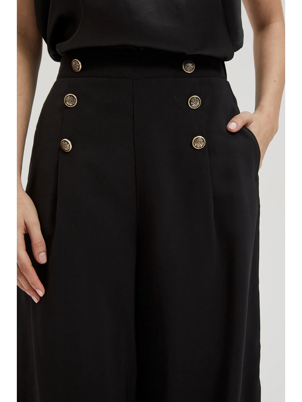 Moodo Crne hlačaste suknje s ukrasnim gumbima Moodo