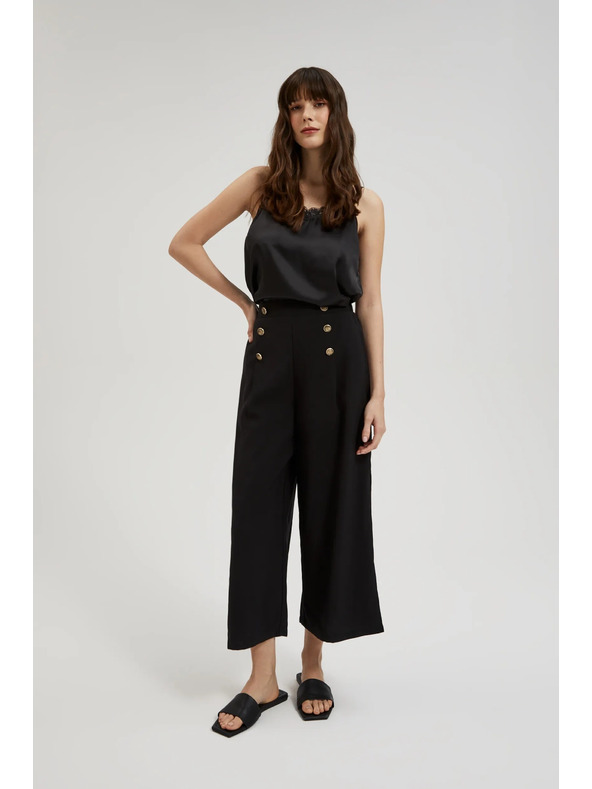 Moodo Crne hlačaste suknje s ukrasnim gumbima Moodo