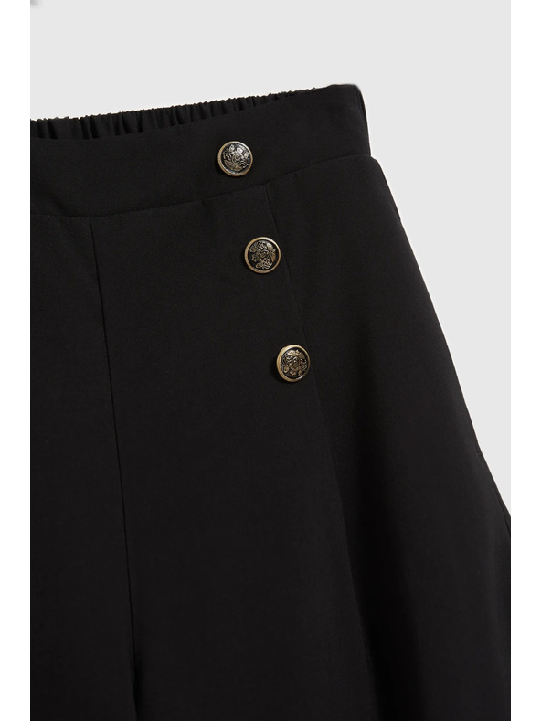 Moodo Crne hlačaste suknje s ukrasnim gumbima Moodo