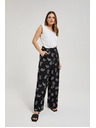Moodo Crne hlače s blagim uzorkom Moodo