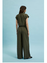 Moodo Maslinaste pamučne hlače s širokim nogavicama Moodo