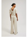 Moodo Bež hlače od rebrastog pletiva Moodo