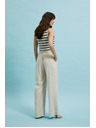 Moodo Lanene hlače s širokim nogavicama bež Moodo