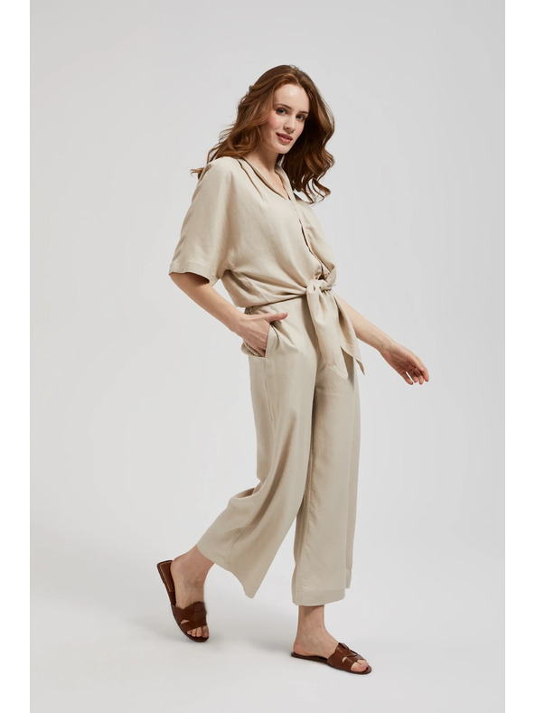 Moodo Lanene hlačaste suknje bež Moodo