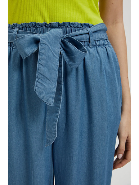 Moodo Plave lyocell hlače s širokim nogavicama Moodo