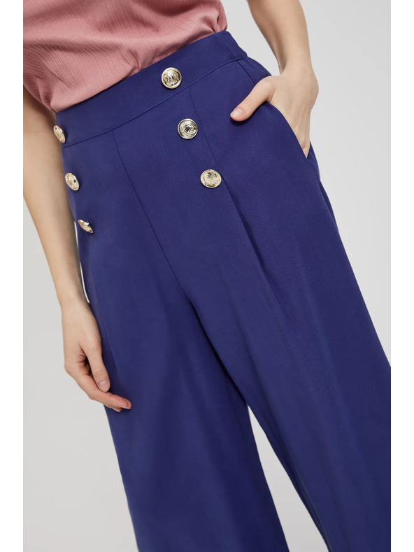 Moodo Ljubičaste hlače s ukrasnim gumbima Moodo