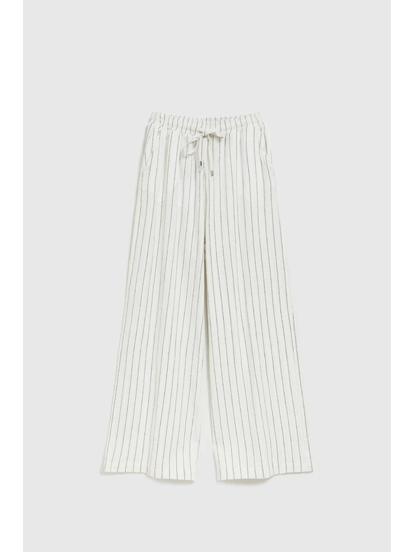 Moodo Lanene hlače prugaste bijele Moodo