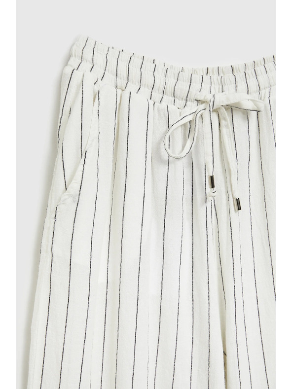 Moodo Lanene hlače prugaste bijele Moodo
