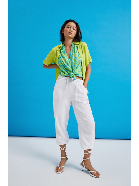 Moodo Glatke viskozne hlače bijele Moodo