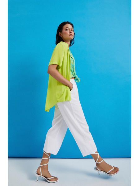 Moodo Glatke viskozne hlače bijele Moodo