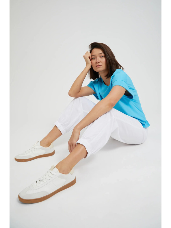 Moodo Glatke viskozne hlače bijele Moodo