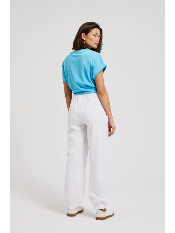 Moodo Glatke viskozne hlače bijele Moodo