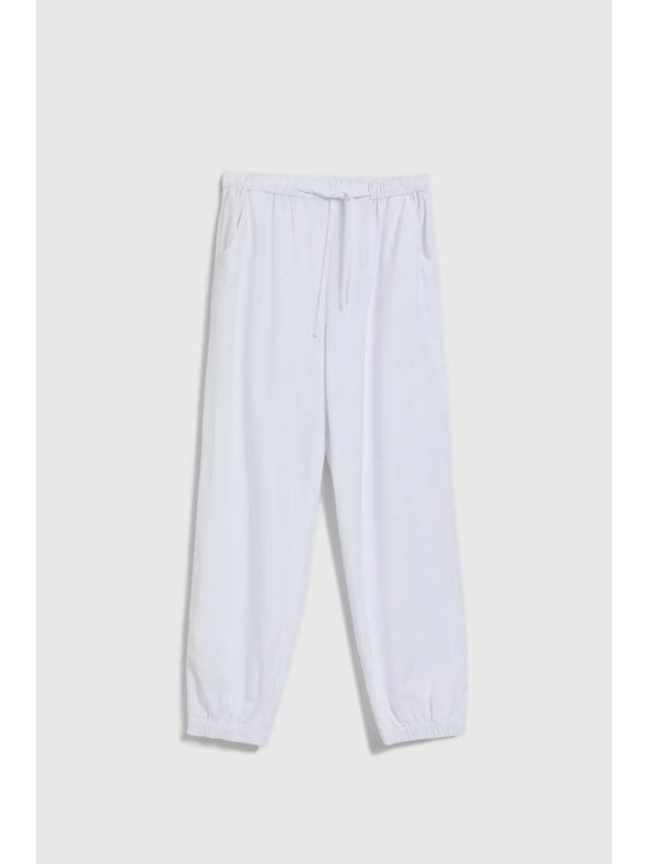 Moodo Glatke viskozne hlače bijele Moodo