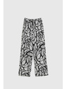 Moodo Viskozne hlače ravnih nogavica crno-bijele Moodo