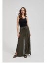 Moodo Maslinaste hlače s širokim nogavicama i gumicom u struku Moodo