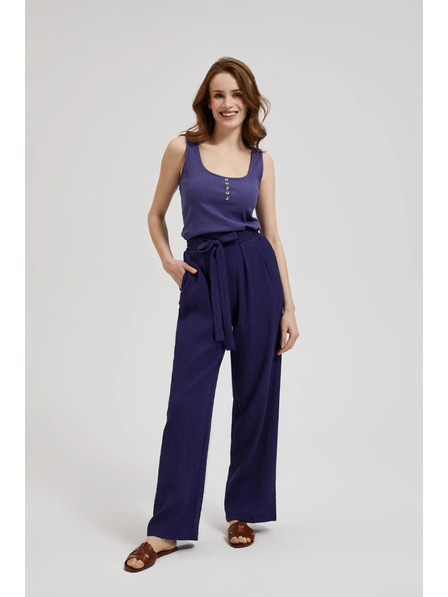 Moodo Ljubičaste hlače s širokim nogavicama i pojasom Moodo