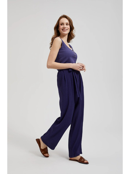 Moodo Ljubičaste hlače s širokim nogavicama i pojasom Moodo