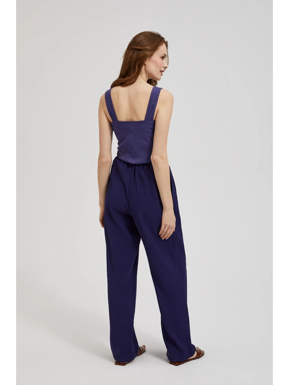 Moodo Ljubičaste hlače s širokim nogavicama i pojasom Moodo