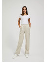 Moodo Bež cargo hlače ravnih nogavica Moodo