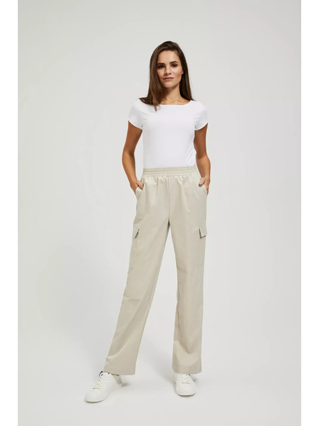 Moodo Bež cargo hlače ravnih nogavica Moodo