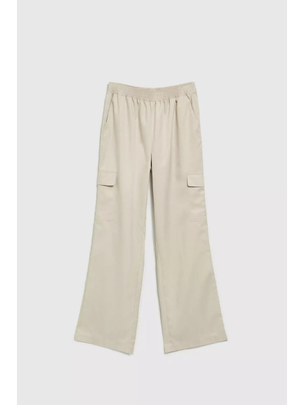 Moodo Bež cargo hlače ravnih nogavica Moodo