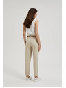 Moodo Bež hlače s dekorativnim pojasom Moodo