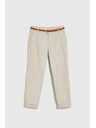 Moodo Bež hlače s dekorativnim pojasom Moodo