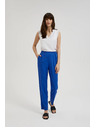 Moodo Lanene hlače s nogavicama do ruba plave Moodo