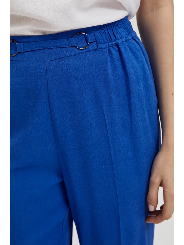 Moodo Lanene hlače s nogavicama do ruba plave Moodo