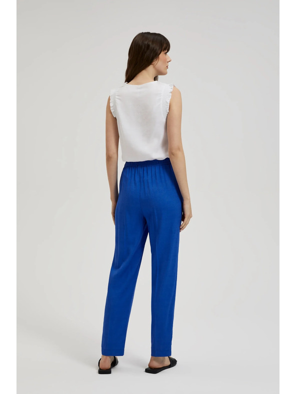 Moodo Lanene hlače s nogavicama do ruba plave Moodo