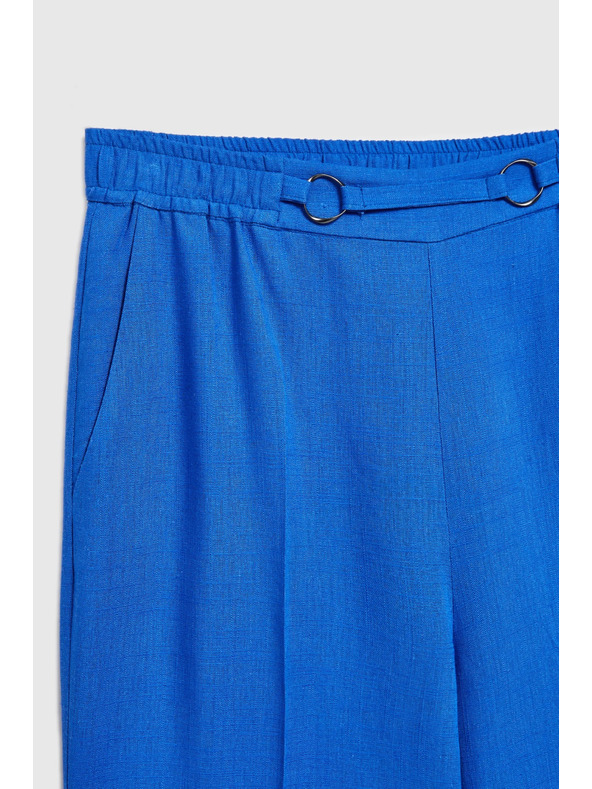 Moodo Lanene hlače s nogavicama do ruba plave Moodo