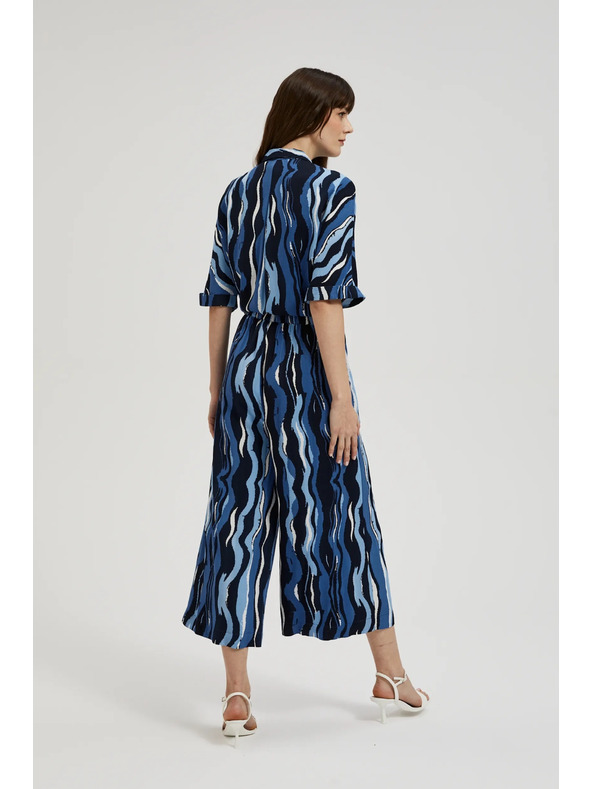 Moodo Uzorkovane kullotes hlačice plave Moodo