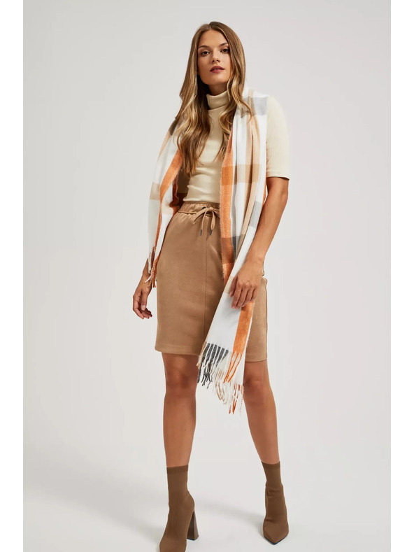 Moodo Narančasti šal u kocki s resicama Moodo